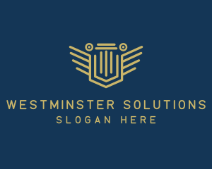 Pillar Column Shield logo design