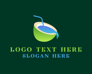 Fruit Shake - Coconut Water Juice logo design