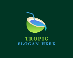 Coconut Water Juice logo design