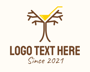 Wine - Tree Martini Glass logo design