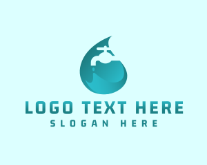 Toilet - Water Faucet Droplet logo design