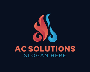 Fire Industrial HVAC logo design