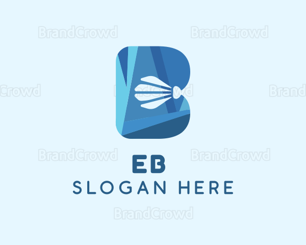Blue Shuttlecock Letter B Logo