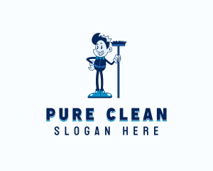 Sanitation Janitor Cleaning logo design