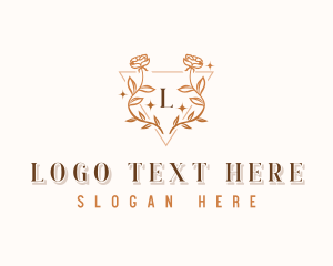 Triangle - Deluxe Floral Wreath logo design