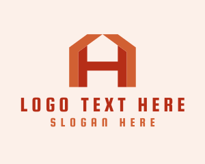 Lot - Orange Letter A Architecture logo design