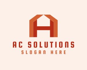 Orange Letter A Architecture logo design