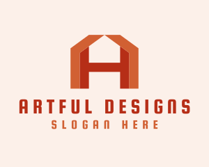 Orange Letter A Architecture logo design