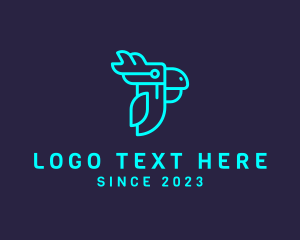 Futuristic - Minimalist Cyber Parrot logo design