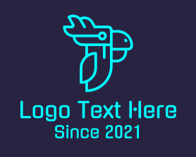 Cyber - Minimalist Cyber Parrot logo design