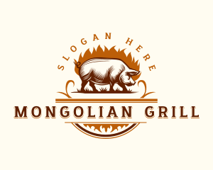 Pork Grill Barbecue logo design