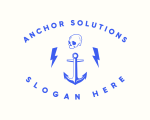 Anchor Skull Marine logo design