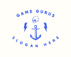 Seaman - Anchor Skull Marine logo design
