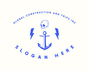 Maritime - Anchor Skull Marine logo design