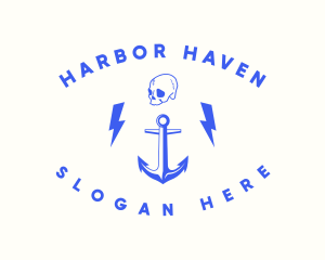 Anchor Skull Marine logo design