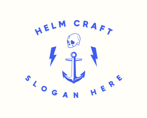 Anchor Skull Marine logo design