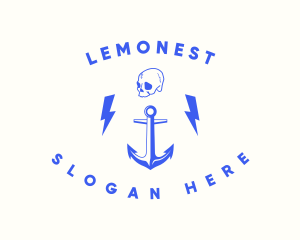 Marine - Anchor Skull Marine logo design