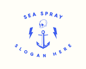 Anchor Skull Marine logo design