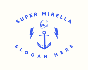 Sea - Anchor Skull Marine logo design