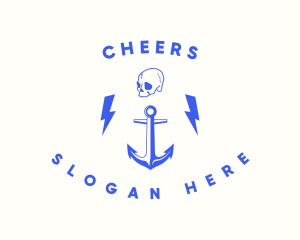 Seaman - Anchor Skull Marine logo design