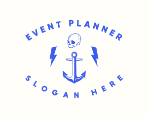 Nautical - Anchor Skull Marine logo design