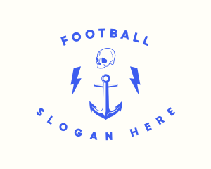 Boat - Anchor Skull Marine logo design