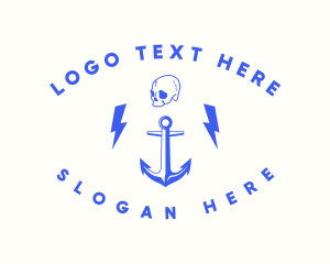 Sailing - Anchor Skull Marine logo design