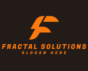 Electric Bolt Letter F logo design