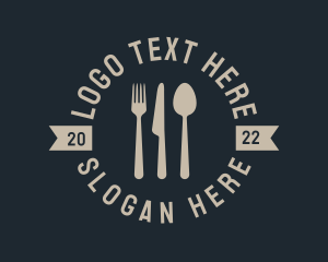 Fork - Food Dining Emblem Wordmark logo design