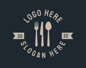 Food Dining Emblem Wordmark Logo