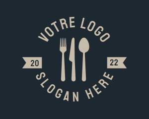 Food Dining Emblem Wordmark Logo