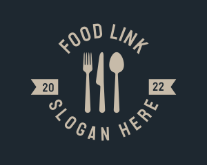 Food Dining Emblem Wordmark logo design