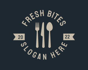 Food Chain - Food Dining Emblem Wordmark logo design