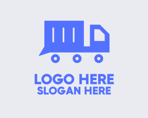 Delivery Truck - Blue Truck Messaging logo design