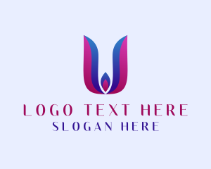 Letter U - Yoga Wellness Spa logo design