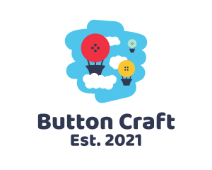 Hot Air Balloon Button  logo design