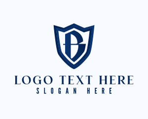 Blue - Letter B Shield Security logo design