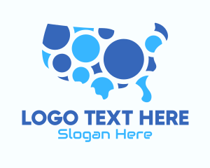 Negative Space - American Circles Map logo design