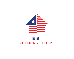 United States - USA House Flag logo design