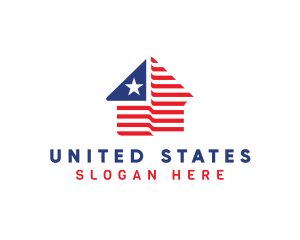 States - USA House Flag logo design
