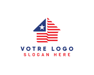 USA House Flag logo design