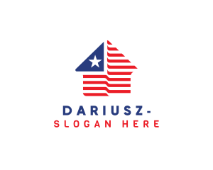 States - USA House Flag logo design