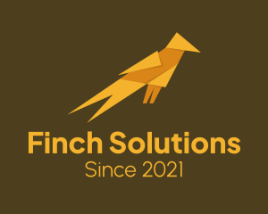 Finch - Origami Bird Art logo design