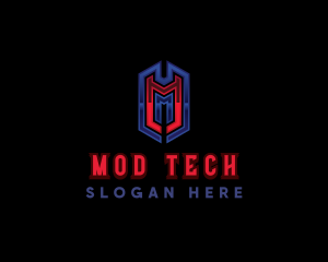 Digital Tech Gaming Letter M logo design