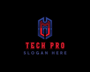 Processor - Digital Tech Gaming Letter M logo design