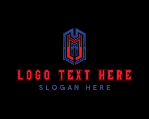 Technology - Digital Tech Gaming Letter M logo design