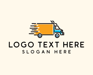 Flatbed - Delivery Truck Logistics logo design