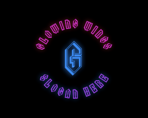Glow Neon Gaming logo design