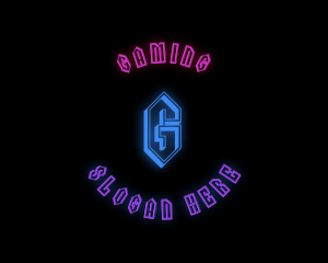 Circle - Glow Neon Gaming logo design