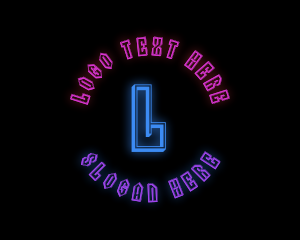 Famous - Neon Gaming Letter logo design